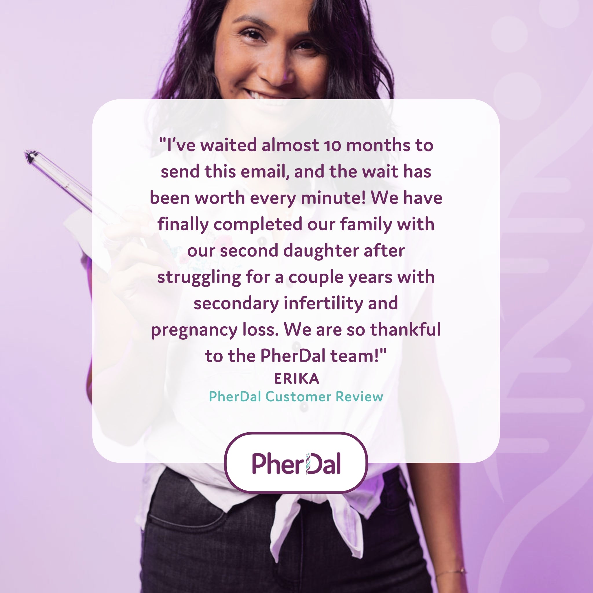 secondary infertility and pregnancy loss success story with pherdal